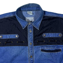 Load image into Gallery viewer, Vintage Men&#39;s Company Cowboy Western Blue Denim Cotton Long Sleeve Shirt

