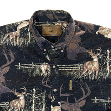Load image into Gallery viewer, Vintage NORTH RIVER Deer Buck Nature All-Over Print Long Sleeve Button-Up Cotton Shirt

