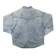 Load image into Gallery viewer, Vintage Cowboy Western Stonewashed Blue Denim Long Sleeve Cotton Shirt
