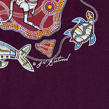 Load image into Gallery viewer, Vintage BALANCE OF NATURE Aboriginal Art Souvenir Graphic Maroon T-Shirt
