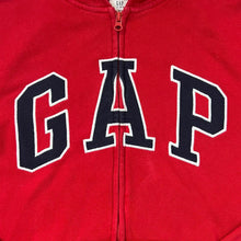 Load image into Gallery viewer, GAP Classic Embroidered Big Logo Spellout Red Zip Hoodie
