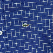 Load image into Gallery viewer, LACOSTE &quot;Slim Fit&quot; Blue White Check Short Sleeve Cotton Shirt
