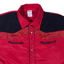 Load image into Gallery viewer, Party Fits Collection Tasselled Cowboy Western Costume Red Black Long Sleeve Shirt
