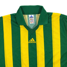 Load image into Gallery viewer, Vintage ADIDAS Colour Block Striped Embroidered Mini Centre Logo Collare Sports Jersey
