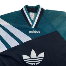 Load image into Gallery viewer, Vintage 90's Adidas Embossed Logo Colour Block Sports Mesh Jersey Top
