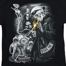 Load image into Gallery viewer, RIDE OR DIE Gothic Biker Skeleton Spellout Graphic T-Shirt
