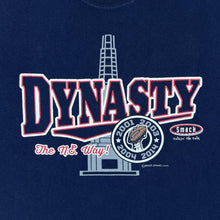 Load image into Gallery viewer, NFL NEW ENGLAND PATRIOTS &quot;Dynatsy&quot; Football Spellout Graphic Navy Blue T-Shirt

