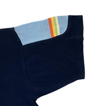 Load image into Gallery viewer, Vintage DONNAY Rainbow Spellout Graphic Navy Blue Short Sleeve T-Shirt
