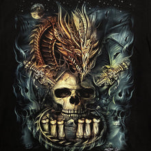 Load image into Gallery viewer, Rock Chang Gothic Fantasy Dragon Sword Skull Graphic T-Shirt
