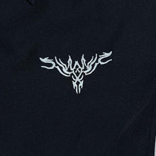 Load image into Gallery viewer, Early 00's Crossball Gothic Tribal Y2K Embroidered Black Short Sleeve Bowling Shirt
