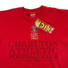 Load image into Gallery viewer, Vintage 90&#39;s Kick CHARLTON ATHLETIC Football Embroidered Graphic Single Stitch T-Shirt
