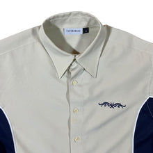 Load image into Gallery viewer, Early 00&#39;s Clockhouse Y2K Tribal Cream Navy Blue Polyester Short Sleeve Shirt
