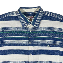 Load image into Gallery viewer, Vintage 90's TALK OF THE TOWN Patterned Striped Short Sleeve Flannel Shirt
