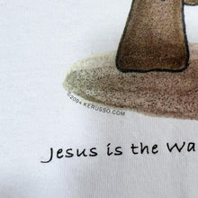 Load image into Gallery viewer, Early 00&#39;s THE WAY IN A MANGER Religous Cartoon Graphic Long Sleeve White T-Shirt
