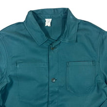 Load image into Gallery viewer, Vintage Teal Green Blue Classic Cotton Button Worker Chore Lightweight Shirt Jacket
