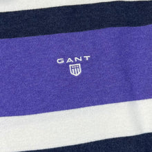 Load image into Gallery viewer, GANT Embroidered Mini Logo Colour Block Striped Long Sleeve Rugby Polo Shirt
