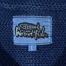 Load image into Gallery viewer, Early 00's Weird Fish Classic Navy Blue Macaroni Knit Heavy Collared Sweatshirt
