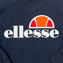 Load image into Gallery viewer, ELLESSE Classic Big Logo Spellout Graphic Navy Blue Crewneck Sweatshirt
