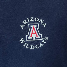 Load image into Gallery viewer, Vintage ARIZONA WILDCATS Embroidered College Logo Long Sleeve Navy Blue Henley Button T-Shirt

