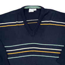 Load image into Gallery viewer, Vintage 90&#39;s FARAH Classic Multi Striped Acrylic Knit V-Neck Sweater Jumper
