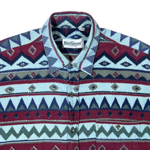 Load image into Gallery viewer, Vintage 90&#39;s Rui Guan Aztec Crazy Patterned Long Sleeve Flannel Shirt
