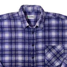 Load image into Gallery viewer, Vintage Happiness Blue White Plaid Check Long Sleeve Cotton Flannel Shirt
