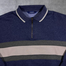 Load image into Gallery viewer, Vintage Savatini Dark Grey Colour Block 1/4 Zip Collared Sweatshirt
