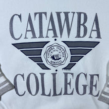 Load image into Gallery viewer, Vintage Blezil (1989) Catawba College Spellout Graphic White Grey Sweatshirt
