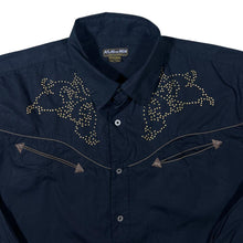 Load image into Gallery viewer, Atlas For Men Cowboy Western Black Long Sleeve Cotton Shirt
