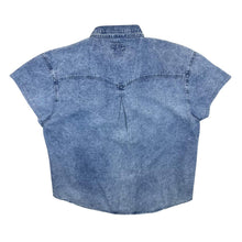 Load image into Gallery viewer, Vintage John Baner Cowboy Western Acid Wash Blue Denim Short Sleeve Popper Shirt
