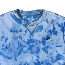 Load image into Gallery viewer, NIKE Classic Embroidered Mini Logo Blue Tie Dye Crewneck Sweatshirt
