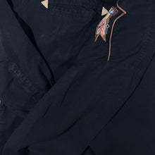 Load image into Gallery viewer, Early 00&#39;s Atlas For Men Embroidered Native Cowboy Western Black Long Sleeve Shirt
