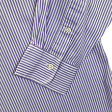 Load image into Gallery viewer, Polo Ralph Lauren Purple White Striped Long Sleeve Cotton Dress Shirt
