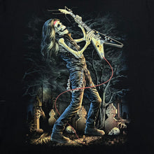 Load image into Gallery viewer, Early 00&#39;s WILD Gothic Fantasy Skeleton Guitarist Music Graphic T-Shirt
