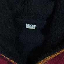 Load image into Gallery viewer, Vintage Hippy Embroidered Patterned Red Fleece Lined Zip Hoodie
