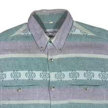 Load image into Gallery viewer, Vintage 90&#39;s USBRAZIL Aztec Pastel Patterned Long Sleeve Button-Up Flannel Shirt
