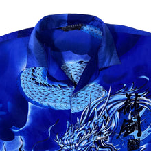 Load image into Gallery viewer, Early 00&#39;s Brother Gothic Y2K Dragon Graphic Blue Short Sleeve Shirt
