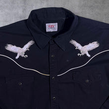 Load image into Gallery viewer, Vintage Ely Diamond Cowboy Western Embroidered Eagle Popper Long Sleeve Shirt
