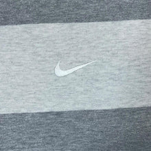 Load image into Gallery viewer, NIKE Athletic Dept. Embroidered Mini Logo Colour Block Grey Striped Crewneck Sweatshirt
