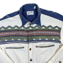 Load image into Gallery viewer, Vintage 90&#39;s SANDRO POZZI Denim Aztec Panel Cowboy Western Style Long Sleeve Shirt
