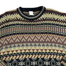 Load image into Gallery viewer, Vintage 90&#39;s Abstract Grandad Patterned Knit Sweater Jumper
