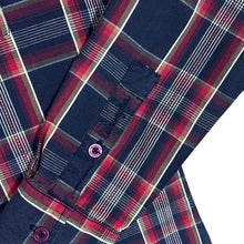 Load image into Gallery viewer, WRANGLER &quot;Regular&quot; Navy Red Plaid Check Long Sleeve Cotton Shirt
