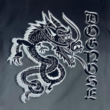 Load image into Gallery viewer, Early 00&#39;s Dognose Gothic Y2K Dragon Graphic Grey Black Short Sleeve Polyester Shirt
