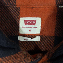 Load image into Gallery viewer, Levi's "Relaxed" Red Black Plaid Check Long Sleeve Cotton Flannel Shirt
