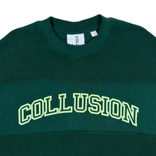 Load image into Gallery viewer, COLLUSION Graphic Spellout Towelling Green Crewneck Sweatshirt
