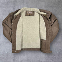Load image into Gallery viewer, Trader Jeans Co. Fleece Lined Bord Collar Brown Corduroy Cord Trucker Jacket
