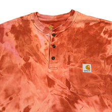 Load image into Gallery viewer, CARHARTT &quot;Original Fit&quot; Classic Patch Pocket Logo Tie Dye Henley Button Short Sleeve T-Shirt
