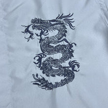Load image into Gallery viewer, Early 00's Much More Embroidered Dragon Gothic Y2K Grey Short Sleeve Shirt

