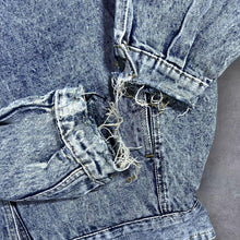 Load image into Gallery viewer, Vintage 90&#39;s Young C&amp;A Acid Wash Blue Denim Distressed Trucker Jacket
