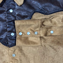 Load image into Gallery viewer, Vintage Stars &amp; Stripes Cowboy Western Suede Effect Popper Long Sleeve Shirt
